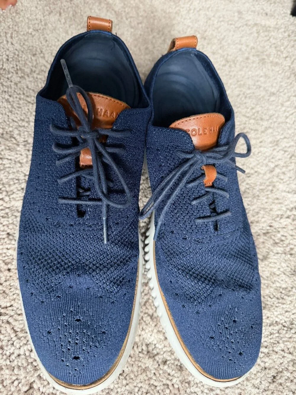Cole Haan ZERØGRAND Stitchlite Oxford Men's Size 11M Navy – Excellent Condition